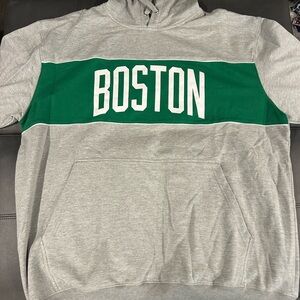 Fanatics Gray and Green Boston Celtics Hoodie